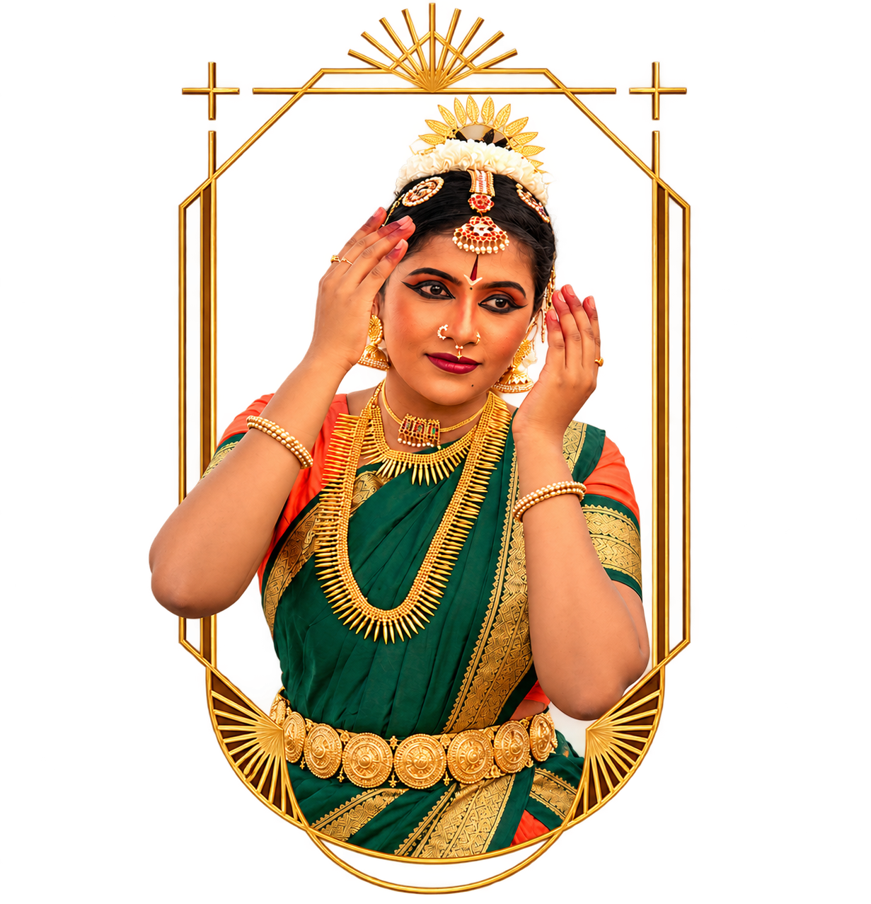 Ornate Bharatanatyam Dancer Portrait